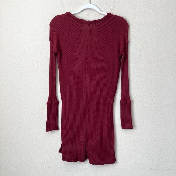 Free People Ventura Slouchy Thermal Waffle Knit Oversized Tunic Top - Picture 7 of 13